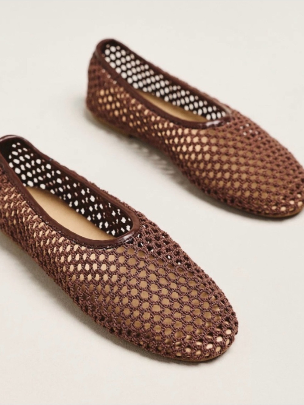 Coconuts by Matisse Marta Mesh Brown Ballet Flats Size 6 NWOB